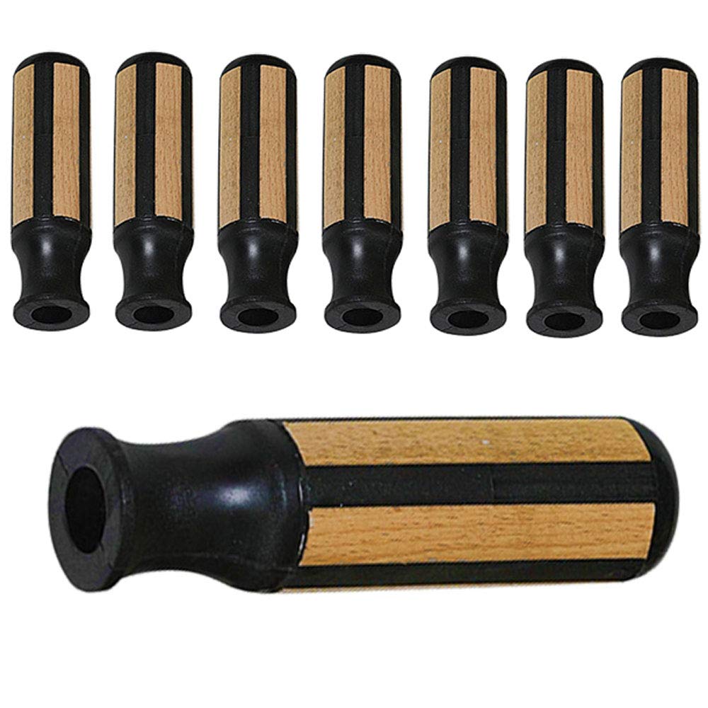 SET DI 8 MANOPOLE CON INSERTI IN LEGNO